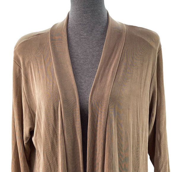 Jostar Travel Knit Open Front Cardigan Jacket Womens Size Large Beige - Picture 2 of 9